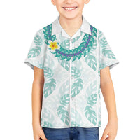 Jade Vine Lei Hawaii Family Matching Tank Maxi Dress and Hawaiian Shirt Aloha Seamless Tropical Leaves - Polynesian Pride