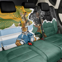Rugby 2025 Championship Back Car Seat Cover Southern Hemisphere Countries Mascots - Polynesian Pride