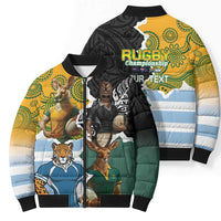 Personalised Rugby 2025 Championship Bomber Puffer Jacket Southern Hemisphere Countries Mascots - Polynesian Pride