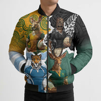 Personalised Rugby 2025 Championship Bomber Puffer Jacket Southern Hemisphere Countries Mascots - Polynesian Pride
