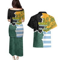 Personalised Rugby 2025 Championship Couples Matching Puletasi and Hawaiian Shirt Southern Hemisphere Countries Mascots - Polynesian Pride