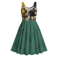 Personalised Rugby 2025 Championship Midi Dress Southern Hemisphere Countries Mascots - Polynesian Pride