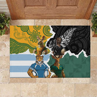 Rugby 2025 Championship Rubber Doormat Southern Hemisphere Countries Mascots - Polynesian Pride