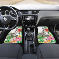 Aloha Hawaii Nene Goose Car Mats Tropical Flowers Watercolor Stylized - Polynesian Pride