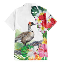 Aloha Hawaii Nene Goose Family Matching Mermaid Dress and Hawaiian Shirt Tropical Flowers Watercolor Stylized - Polynesian Pride