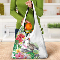 Aloha Hawaii Nene Goose Grocery Bag Tropical Flowers Watercolor Stylized - Polynesian Pride