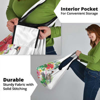 Aloha Hawaii Nene Goose Grocery Bag Tropical Flowers Watercolor Stylized - Polynesian Pride