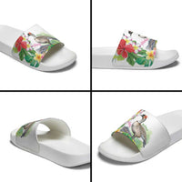 Aloha Hawaii Nene Goose Slide Sandals Tropical Flowers Watercolor Stylized LT14 - Polynesian Pride