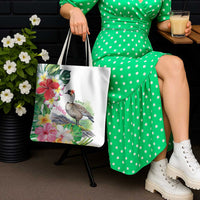 Aloha Hawaii Nene Goose Tote Bag Tropical Flowers Watercolor Stylized - Polynesian Pride