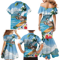Aloha Hawaii Shaka Nene Goose Family Matching Mermaid Dress and Hawaiian Shirt Surfing Take It Easy - Polynesian Pride