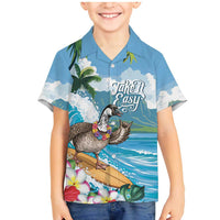 Aloha Hawaii Shaka Nene Goose Family Matching Mermaid Dress and Hawaiian Shirt Surfing Take It Easy - Polynesian Pride