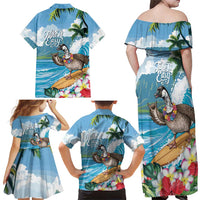 Aloha Hawaii Shaka Nene Goose Family Matching Off Shoulder Maxi Dress and Hawaiian Shirt Surfing Take It Easy - Polynesian Pride