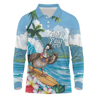 Aloha Hawaii Shaka Nene Goose Long Sleeve Polo Shirt Surfing Take It Easy - Polynesian Pride