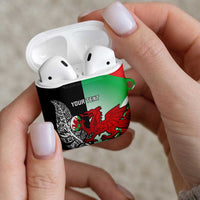 New Zealand and Wales Rugby Custom AirPods Case Aotearoa All Black Combine Welsh Dragon - Polynesian Pride