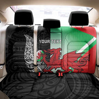 New Zealand and Wales Rugby Custom Back Car Seat Cover Aotearoa All Black Combine Welsh Dragon - Polynesian Pride