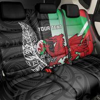 New Zealand and Wales Rugby Custom Back Car Seat Cover Aotearoa All Black Combine Welsh Dragon - Polynesian Pride