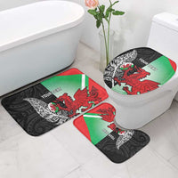 New Zealand and Wales Rugby Custom Bathroom Set Aotearoa All Black Combine Welsh Dragon LT14 - Polynesian Pride