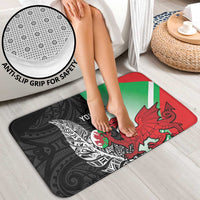 New Zealand and Wales Rugby Custom Bathroom Set Aotearoa All Black Combine Welsh Dragon LT14 - Polynesian Pride