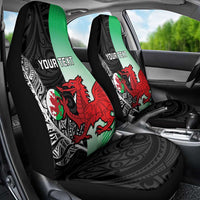 New Zealand and Wales Rugby Custom Car Seat Cover Aotearoa All Black Combine Welsh Dragon - Polynesian Pride