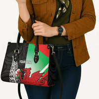 New Zealand and Wales Rugby Custom Leather Bag Aotearoa All Black Combine Welsh Dragon - Polynesian Pride