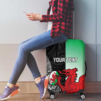 New Zealand and Wales Rugby Custom Luggage Cover Aotearoa All Black Combine Welsh Dragon - Polynesian Pride