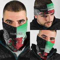 New Zealand and Wales Rugby Custom Neck Gaiter Aotearoa All Black Combine Welsh Dragon - Polynesian Pride