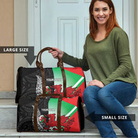 New Zealand and Wales Rugby Custom Travel Bag Aotearoa All Black Combine Welsh Dragon - Polynesian Pride