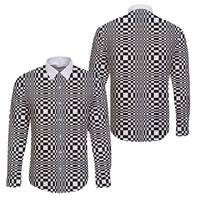 Black White Filipino Binakol Motifs Family Matching Off Shoulder Maxi Dress and Hawaiian Shirt Mabuhay Philippines Festival Kusikus Pattern LT14 Dad's Shirt - Long Sleeve Black - Polynesian Pride