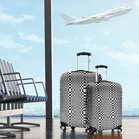 Black White Filipino Binakol Motifs Luggage Cover Mabuhay Philippines Festival Kusikus Pattern LT14 - Polynesian Pride