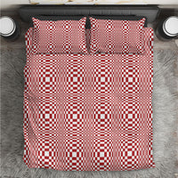 Red White Filipino Binakol Motifs Bedding Set Mabuhay Philippines Festival Kusikus Pattern LT14 Red - Polynesian Pride