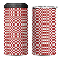 Red White Filipino Binakol Motifs 4 in 1 Can Cooler Tumbler Mabuhay Philippines Festival Kusikus Pattern LT14 One Size: 16 oz Red - Polynesian Pride