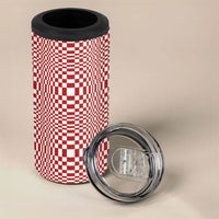 Red White Filipino Binakol Motifs 4 in 1 Can Cooler Tumbler Mabuhay Philippines Festival Kusikus Pattern LT14 - Polynesian Pride