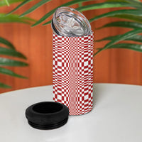Red White Filipino Binakol Motifs 4 in 1 Can Cooler Tumbler Mabuhay Philippines Festival Kusikus Pattern LT14 - Polynesian Pride