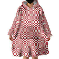 Red White Filipino Binakol Motifs Wearable Blanket Hoodie Mabuhay Philippines Festival Kusikus Pattern LT14 - Polynesian Pride