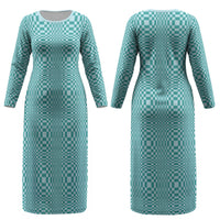 Cyan Filipino Binakol Motifs Couples Matching Long Sleeve Bodycon Dress and Long Sleeve Button Shirt Mabuhay Philippines Festival Kusikus Pattern LT14 - Polynesian Pride