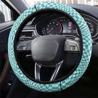 Cyan Filipino Binakol Motifs Steering Wheel Cover Mabuhay Philippines Festival Kusikus Pattern LT14 - Polynesian Pride