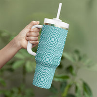 Cyan Filipino Binakol Motifs Tumbler With Handle Mabuhay Philippines Festival Kusikus Pattern LT14 - Polynesian Pride