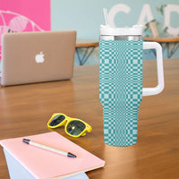 Cyan Filipino Binakol Motifs Tumbler With Handle Mabuhay Philippines Festival Kusikus Pattern LT14 - Polynesian Pride
