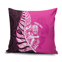 New Zealand Silver Fern Rugby Custom Pillow Cover All Black Maori Pattern Pink LT14 Pink - Polynesian Pride