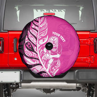 New Zealand Silver Fern Rugby Custom Spare Tire Cover All Black Maori Pattern Pink LT14 - Polynesian Pride
