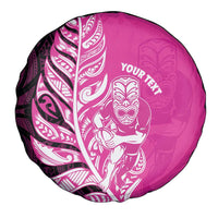New Zealand Silver Fern Rugby Custom Spare Tire Cover All Black Maori Pattern Pink LT14 - Polynesian Pride