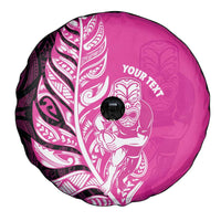 New Zealand Silver Fern Rugby Custom Spare Tire Cover All Black Maori Pattern Pink LT14 - Polynesian Pride