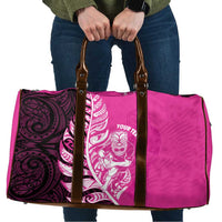 New Zealand Silver Fern Rugby Custom Travel Bag All Black Maori Pattern Pink LT14 Pink - Polynesian Pride