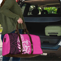 New Zealand Silver Fern Rugby Custom Travel Bag All Black Maori Pattern Pink LT14 - Polynesian Pride