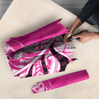 New Zealand Silver Fern Rugby Custom Umbrella All Black Maori Pattern Pink LT14 - Polynesian Pride