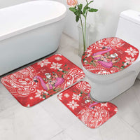 Personalized Hawaii Christmas Bathroom Set Mele Kalikimaka Chilling Shaka Santa Flamingo - Polynesian Pride