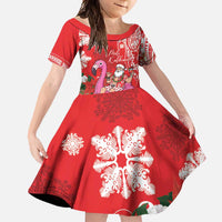 Personalized Hawaii Christmas Family Matching Mermaid Dress and Hawaiian Shirt Mele Kalikimaka Chilling Shaka Santa Flamingo - Polynesian Pride