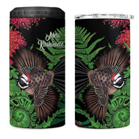 Meri Kirihimete New Zealand 4 in 1 Can Cooler Tumbler Piwakawaka Koru Fern Mix Pohutukawa - Polynesian Pride