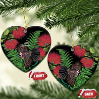 Meri Kirihimete New Zealand Ceramic Ornament Piwakawaka Koru Fern Mix Pohutukawa - Polynesian Pride