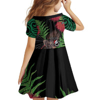 Meri Kirihimete New Zealand Family Matching Mermaid Dress and Hawaiian Shirt Piwakawaka Koru Fern Mix Pohutukawa - Polynesian Pride